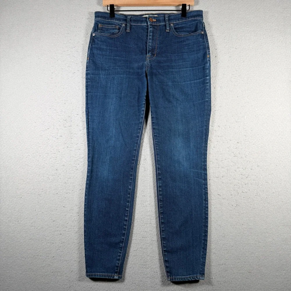 Madewell High Riser Skinny Jeans Dark Wash Blue B7131 Womens Size 31 Stretch